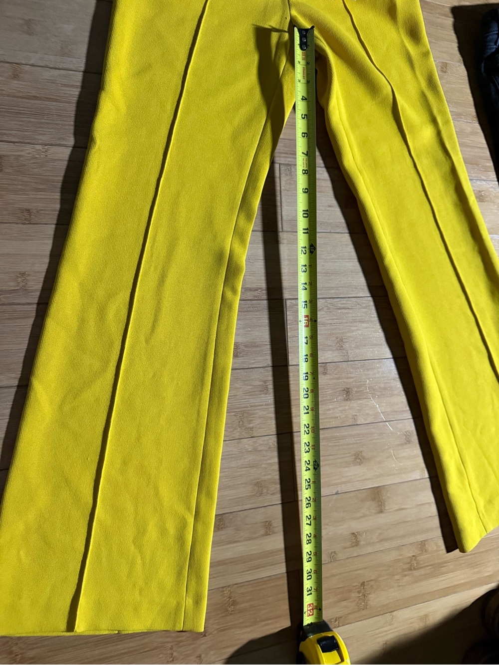 ZARA Yellow High Waisted Wide Leg Flare Pants NWT - Picture 5 of 6